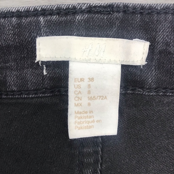 H&M distresses jeans black mid-rise size8 - Picture 7 of 9